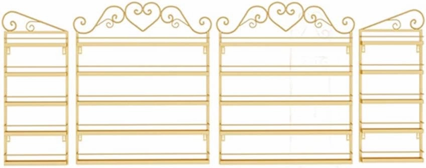 Wall-Mounted Metal Nail Polish Display Stand, 5-Layer Essential Oil Nail Polish Storage Box Shelf, Salon Art Display Polish Stand, Cosmetics Display Stand for Perfume Lipstick Essential Oil Z (Gold