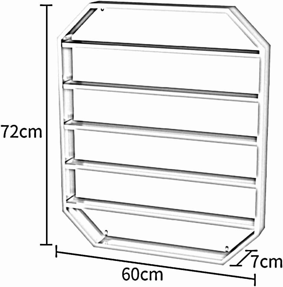 Wall Mounted Nail Polish Glue Organizer Rack, 5 Tiers Lipstick Perfume Essential Oil Display Stand for Home Spa Nail Shop Storage，Silver 60x7x72cm