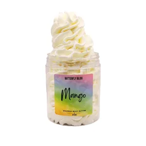 Whipped Body Butter with Mango Scent – Ultra-Hydrating Shea, Coconut & Mango Butter Cream – Vegan, Paraben-Free Moisturizer for Dry Skin – 8 oz Jar