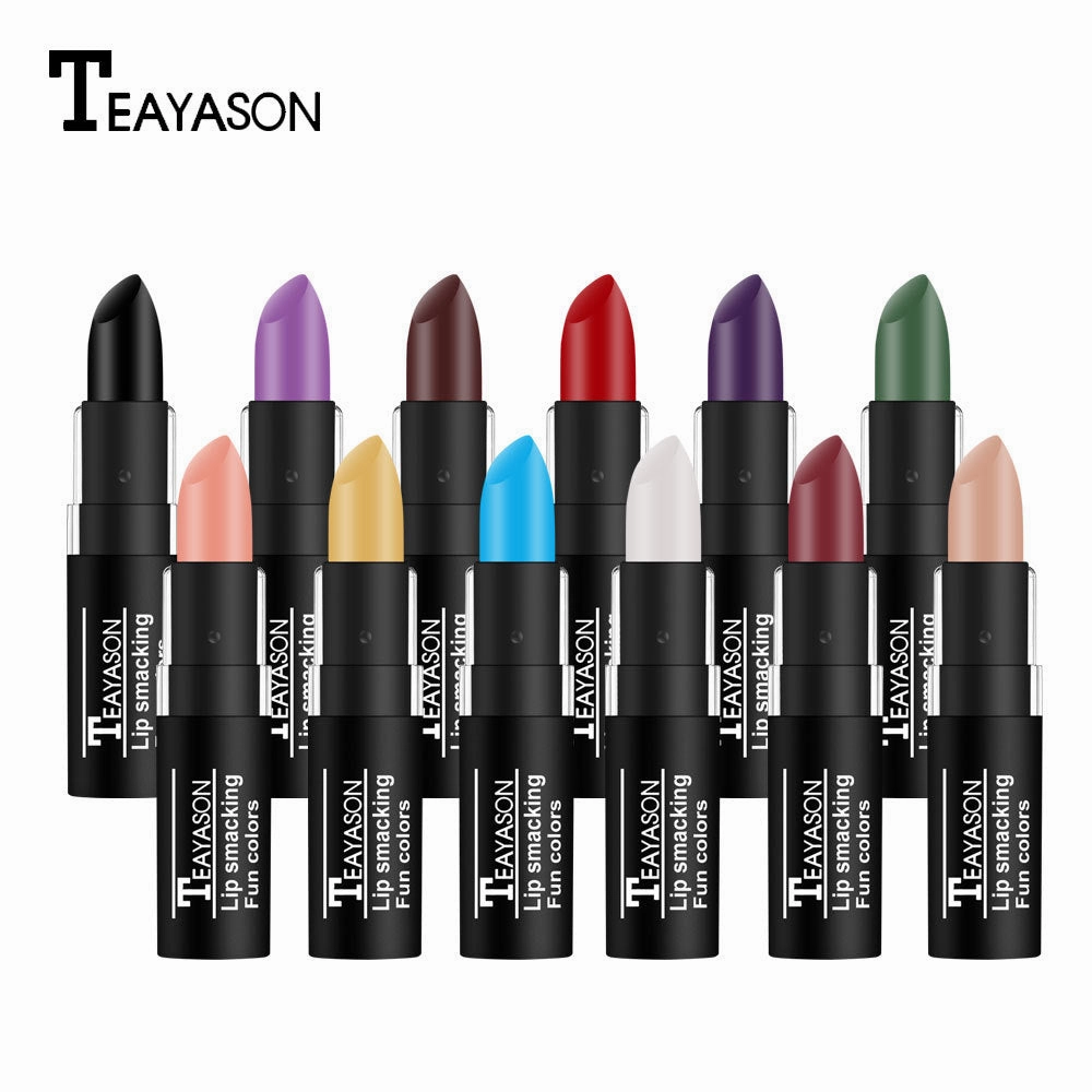 Wholesale dark white nude vampire olive green black purple Halloween retro lipstick JDC-MK-XuQ004