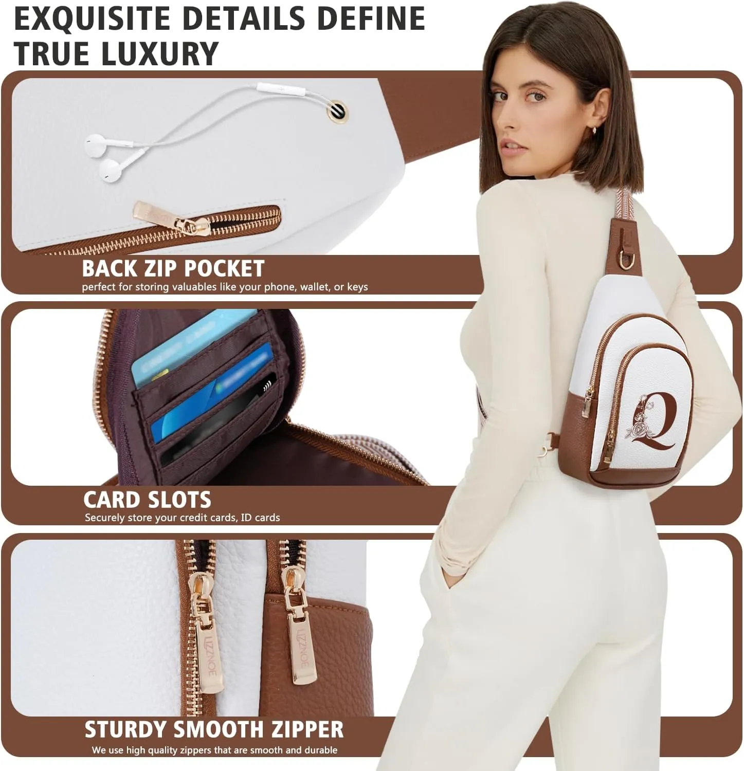 Women Crossbody Bag Sling Shoulder Purse Cross Body 1 2 3 5 6 7 8 10 14 20 25 40 50 Year Tween Student Grandma Happy Birthday Copper Ivory Bronze Leather Iron First 6th 5th10th 14th 25th 40th 50th 60