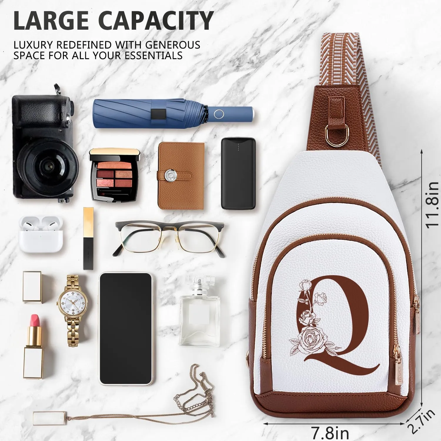 Women Crossbody Bag Sling Shoulder Purse Cross Body 1 2 3 5 6 7 8 10 14 20 25 40 50 Year Tween Student Grandma Happy Birthday Copper Ivory Bronze Leather Iron First 6th 5th10th 14th 25th 40th 50th 60