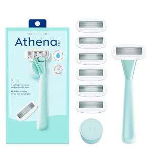 Women's Razor Shave Kit, 1 Mint Razor Handle   6 Blade Refills
