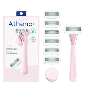 Women's Razor Shave Kit, 1 Rose Razor Handle   6 Blade Refills