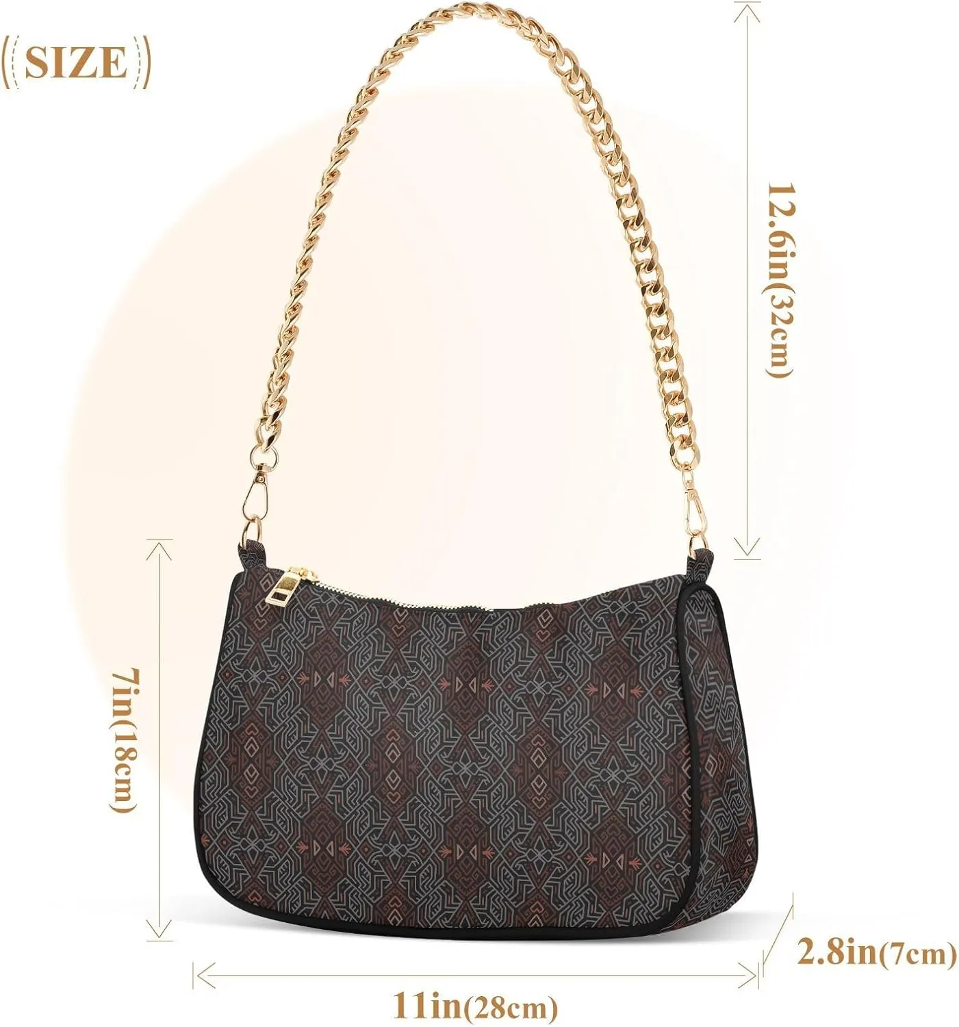Women's Shoulder Handbags Chain Shoulder Brace for Women Bag Adultness Print Ladies Vacation Handbags Tote Purse,Multi1