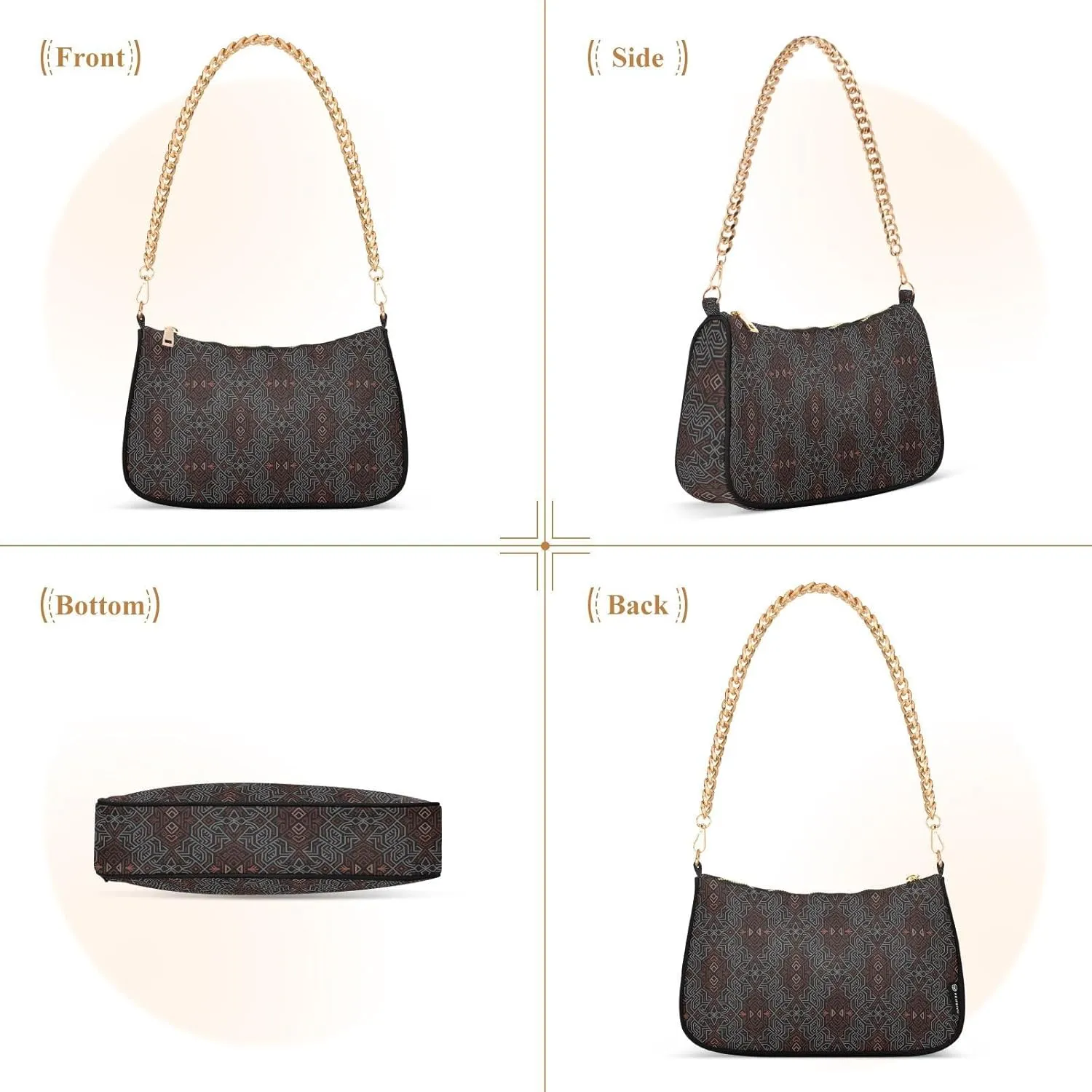 Women's Shoulder Handbags Chain Shoulder Brace for Women Bag Adultness Print Ladies Vacation Handbags Tote Purse,Multi1