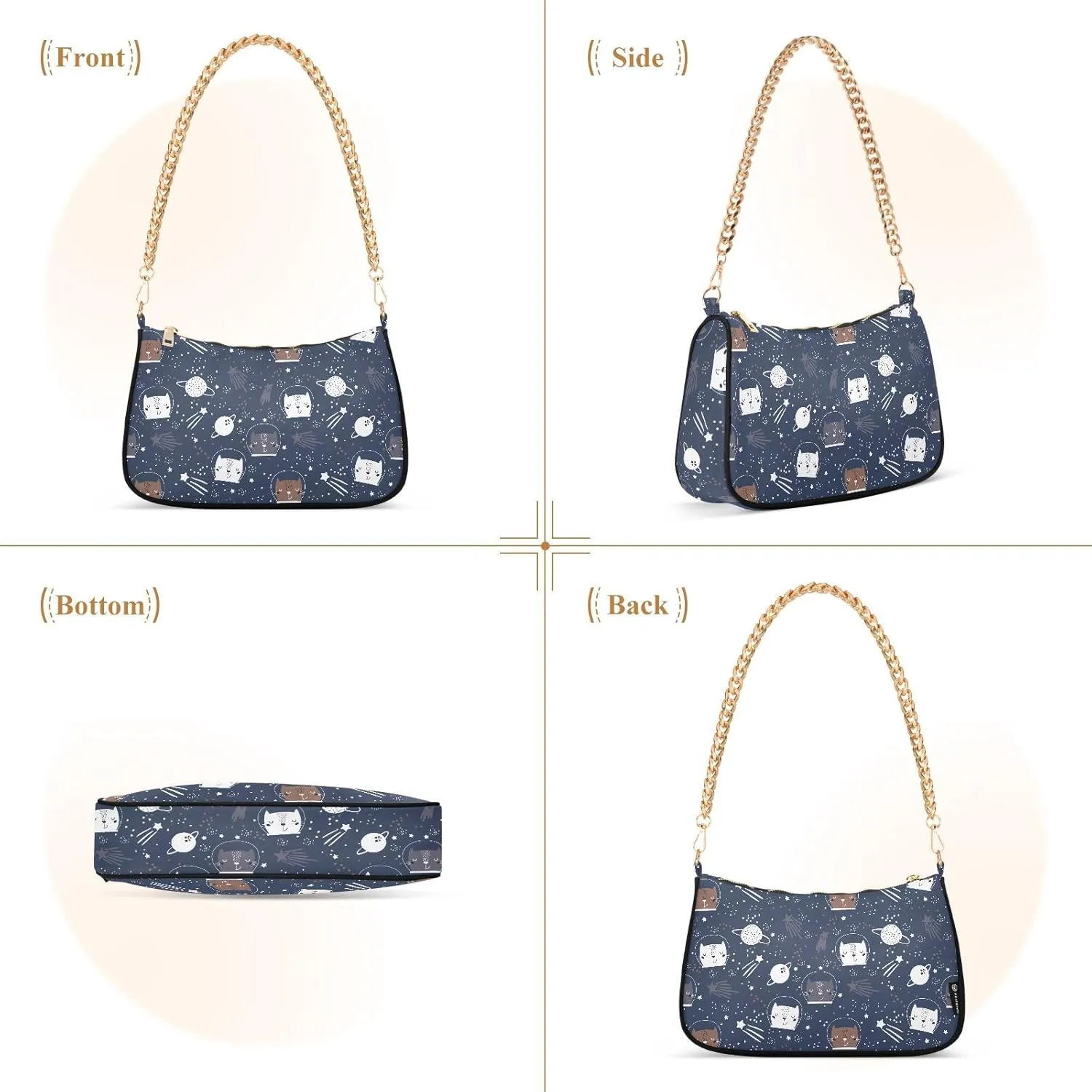 Women's Shoulder Handbags Chain Shoulder Brace for Women Bag Animal Pattern Ladies Vacation Handbags Tote Purse,Multi1