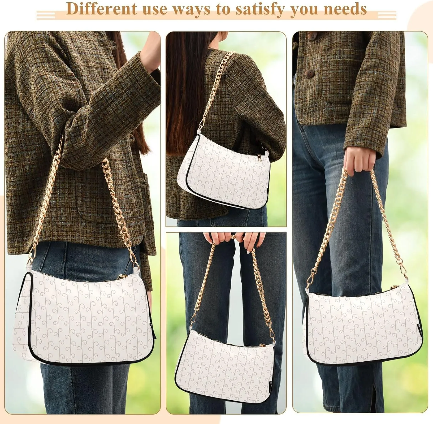 Women's Shoulder Handbags Chain Shoulder Brace for Women Bag Botanical Print Ladies Vacation Handbags Tote Purse,Multi1