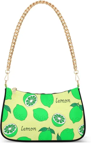 Women's Shoulder Handbags Chain Shoulder Brace for Women Bag Fruits Print Ladies Vacation Handbags Tote Purse,Multi1