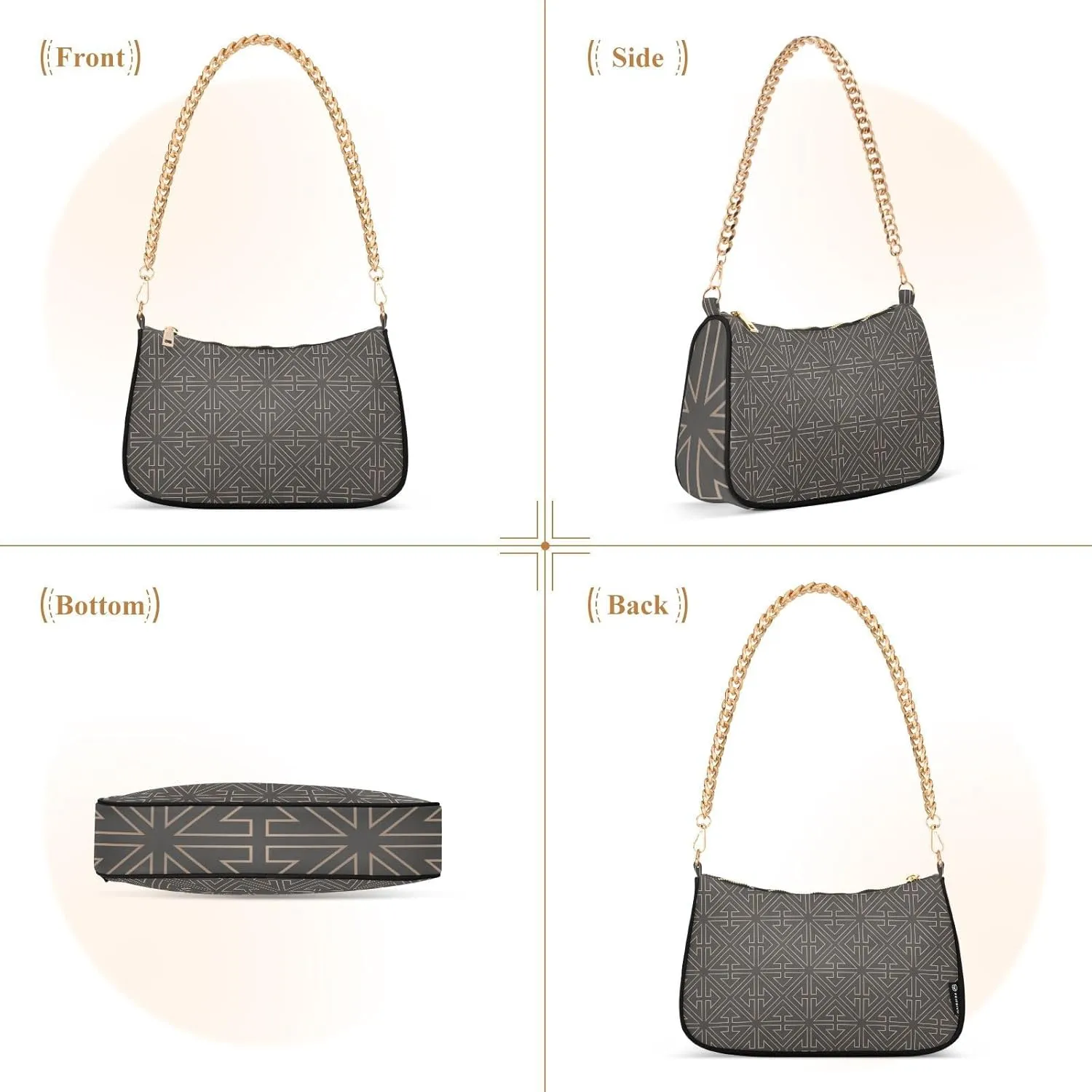 Women's Shoulder Handbags Chain Shoulder Brace for Women Bag Geometric Print Ladies Vacation Handbags Tote Purse,Multi1