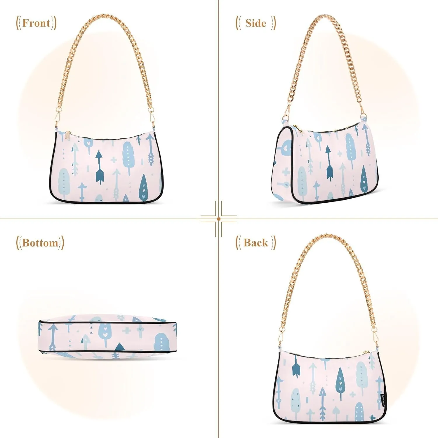 Women's Shoulder Handbags Chain Shoulder Brace for Women Bag Partysu Print Ladies Vacation Handbags Tote Purse,Multi1