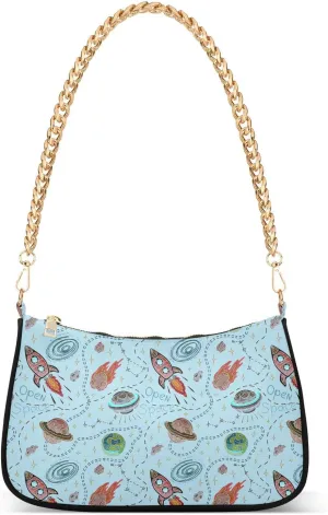 Women's Shoulder Handbags Chain Shoulder Brace for Women Bag Space Print Ladies Vacation Handbags Tote Purse,Multi1