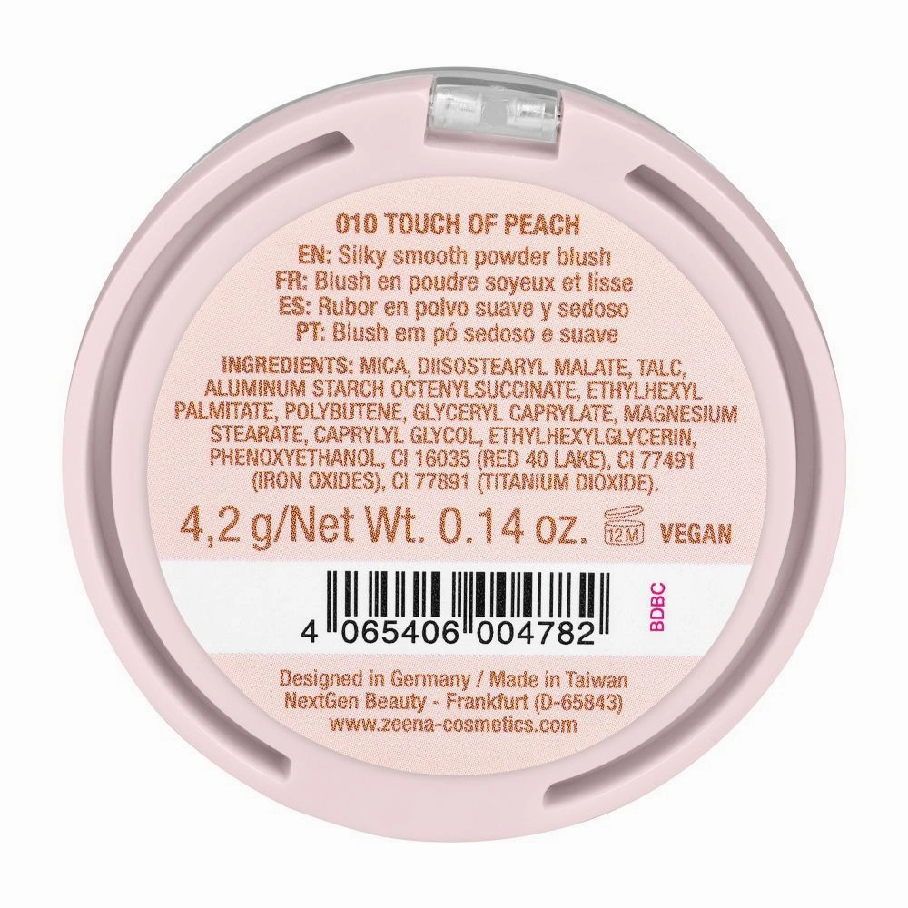 Zeena Powder Blush, 010 Touch Of Peach